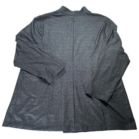J Jill Jacket Womens XL Gray V Neck Button Pocket WEAREVER Artsy Boho Lagenlook - Picture 2 of 15